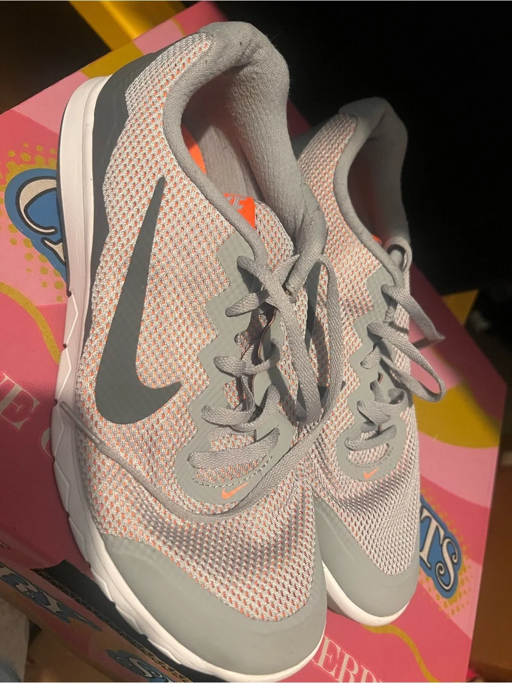 Nike Gray and Orange Women's Running Sneakers
